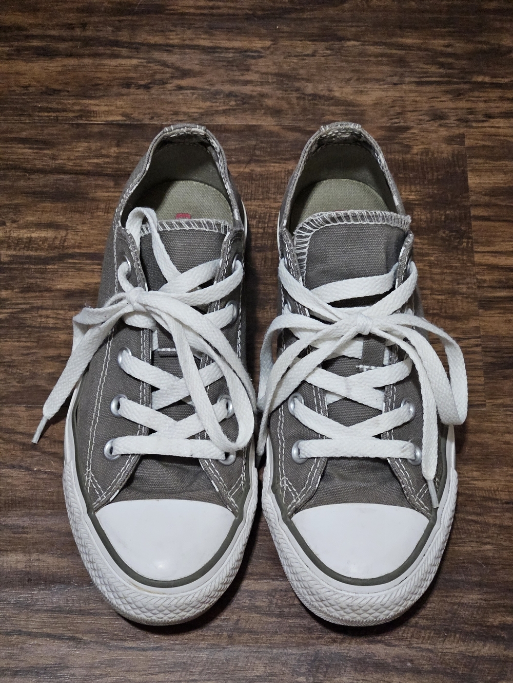 Converse Low-Top Sneakers in Gray with White Trim